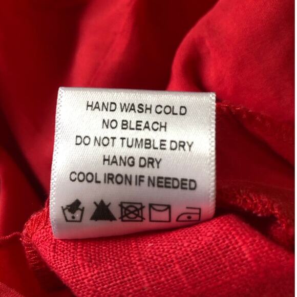 LPA Revolve Jumpsuit Large Red Linen Blend V-Neck Wide Leg Belted Boho Casual - Picture 5 of 15